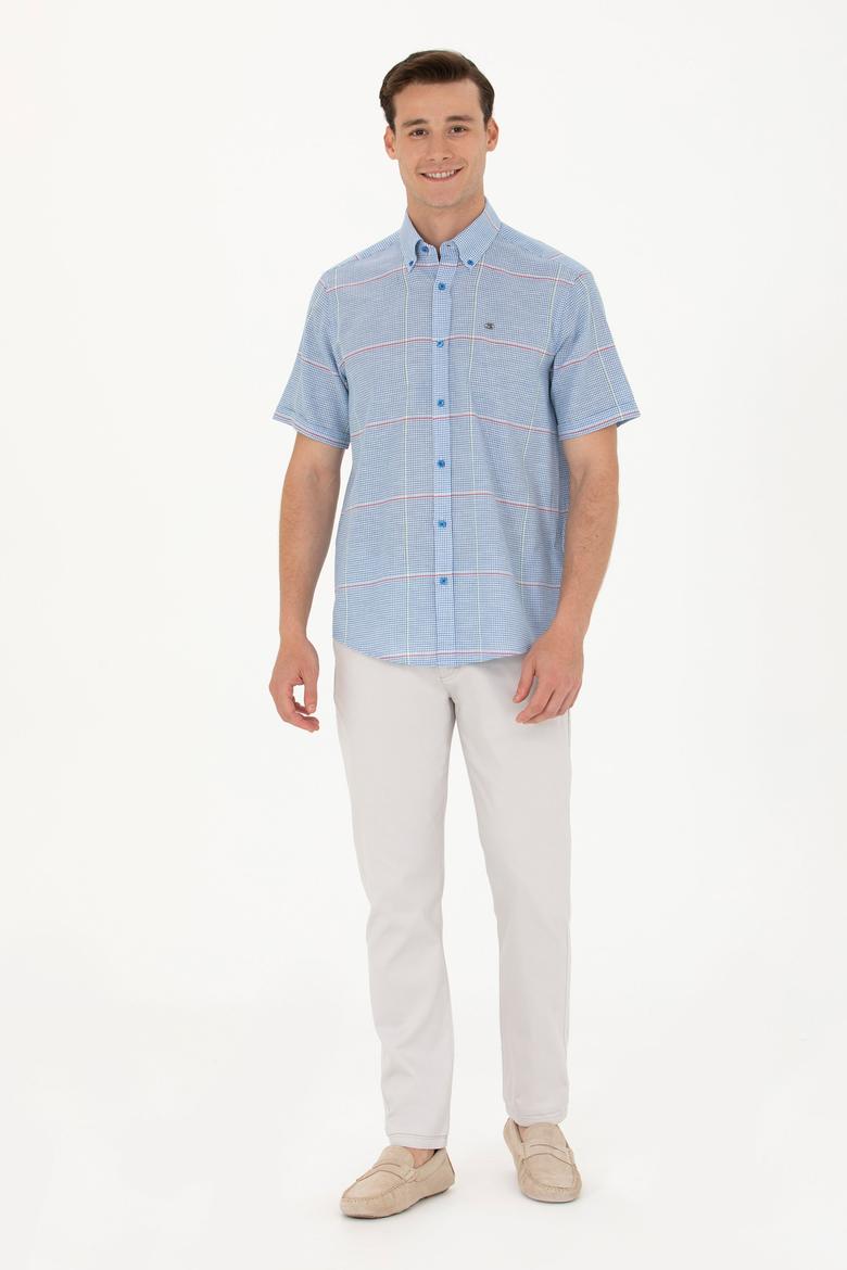 Erkek Saks Kısa Kollu Gömlek - 50263707007