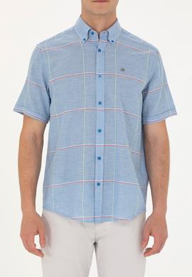 Erkek Saks Kısa Kollu Gömlek - 50263707007