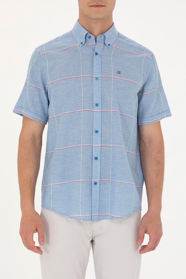 Erkek Saks Kısa Kollu Gömlek - 50263707007