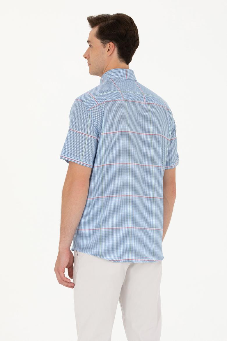 Erkek Saks Kısa Kollu Gömlek - 50263707007