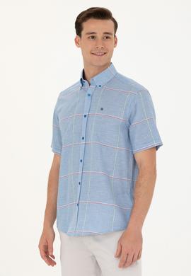 Erkek Saks Kısa Kollu Gömlek - 50263707007