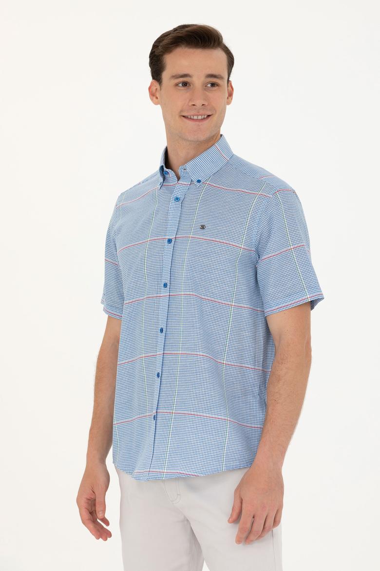 Erkek Saks Kısa Kollu Gömlek - 50263707007