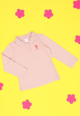 Kız Bebek Toz Pembe Basic Polo Yaka Sweatshirt - 50276882012