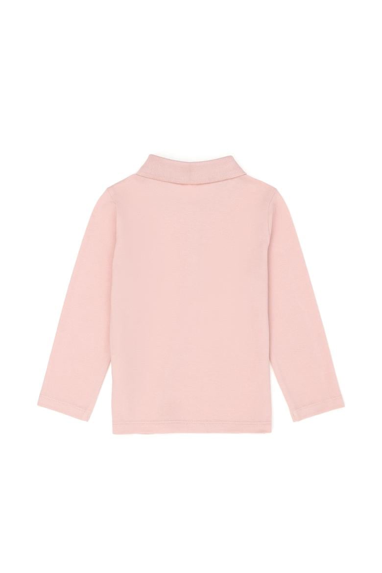 Kız Bebek Toz Pembe Basic Polo Yaka Sweatshirt - 50276882012