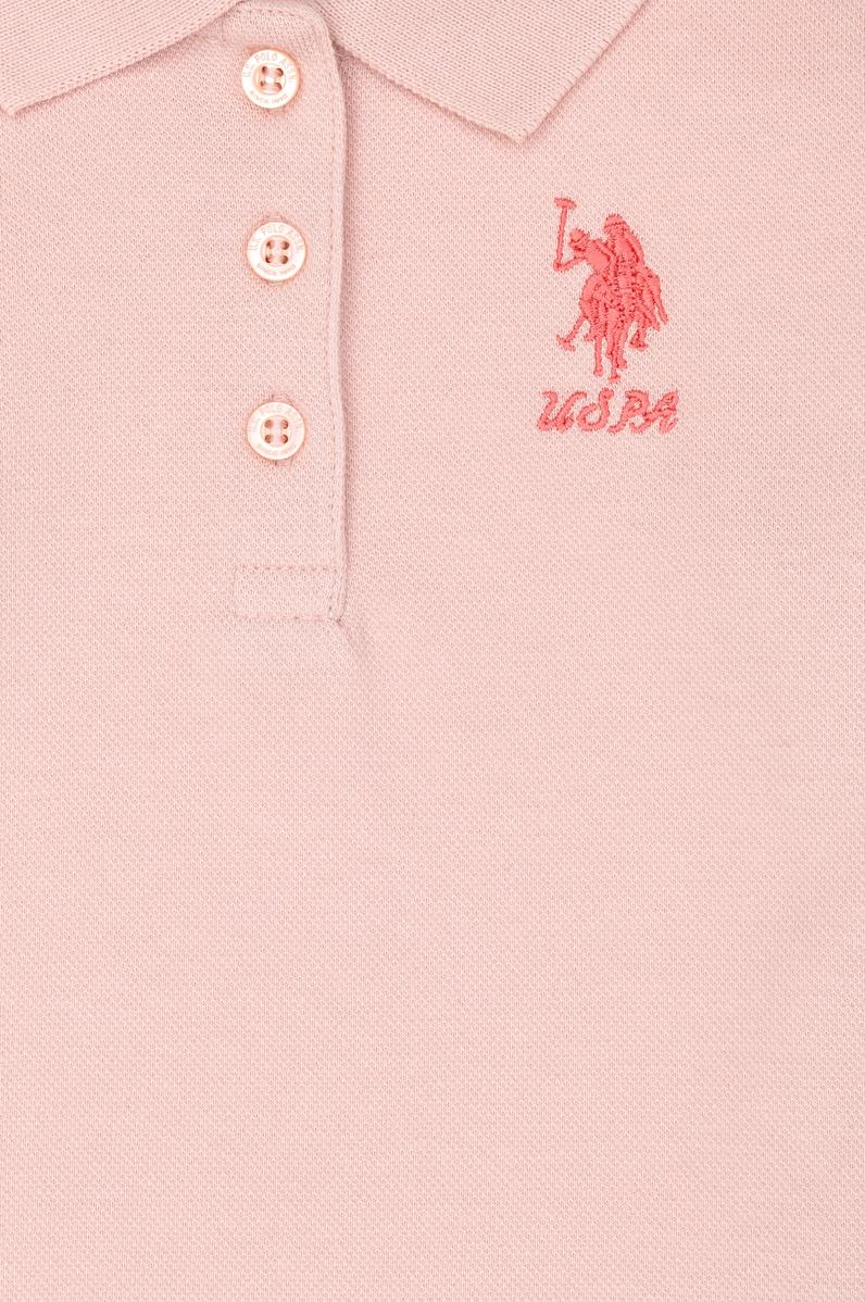 Kız Bebek Toz Pembe Basic Polo Yaka Sweatshirt