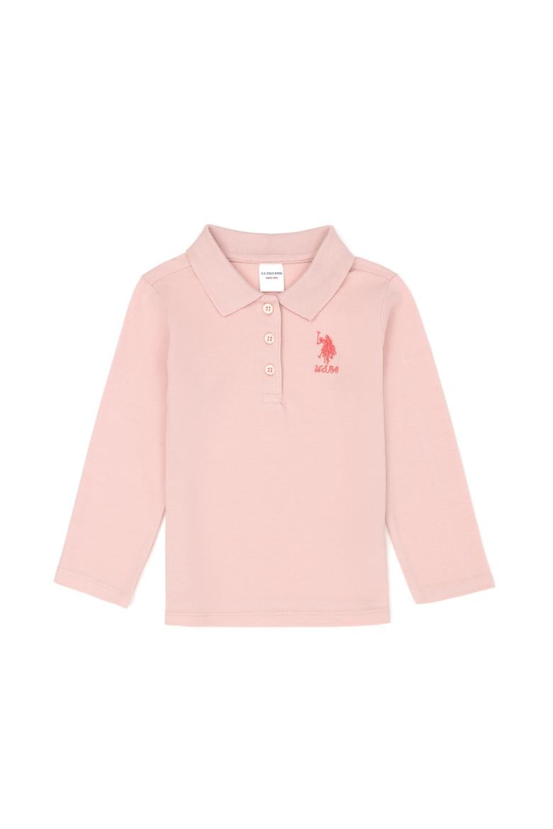 Kız Bebek Toz Pembe Basic Polo Yaka Sweatshirt - 50276882012