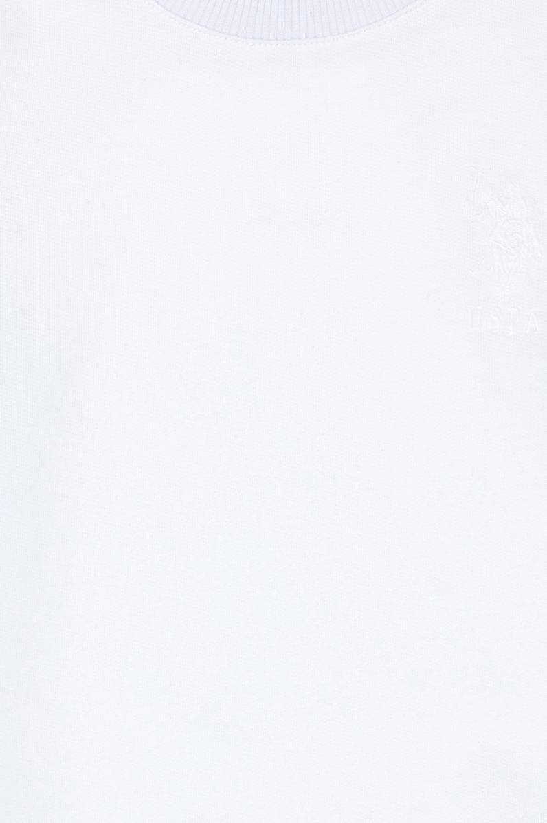 Çocuk Beyaz Basic Bisiklet Yaka Sweatshirt