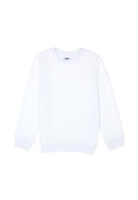 Çocuk Beyaz Basic Bisiklet Yaka Sweatshirt - 50269417070
