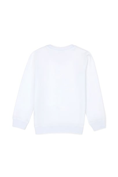 Erkek Bebek Beyaz Basic Sweatshirt