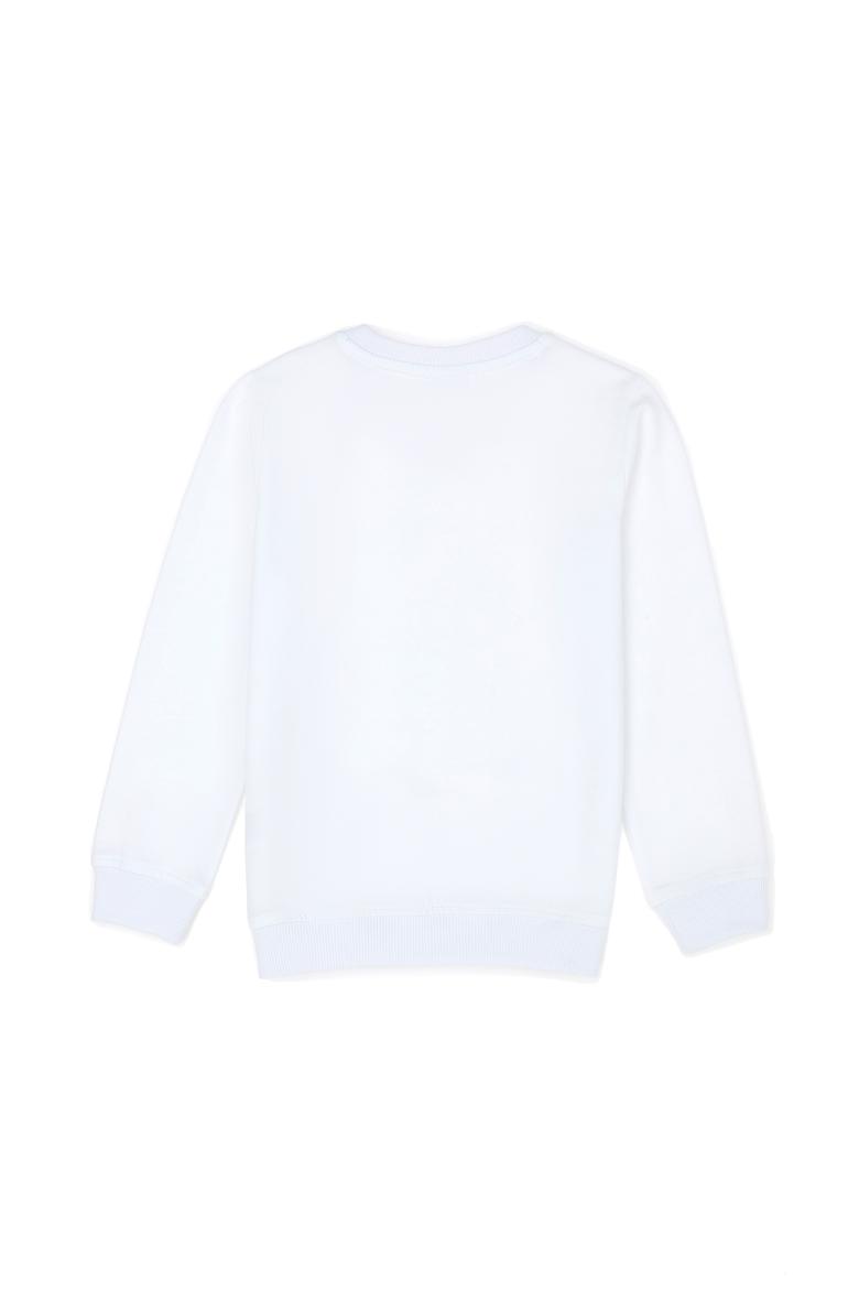Çocuk Beyaz Basic Bisiklet Yaka Sweatshirt - 50269417070