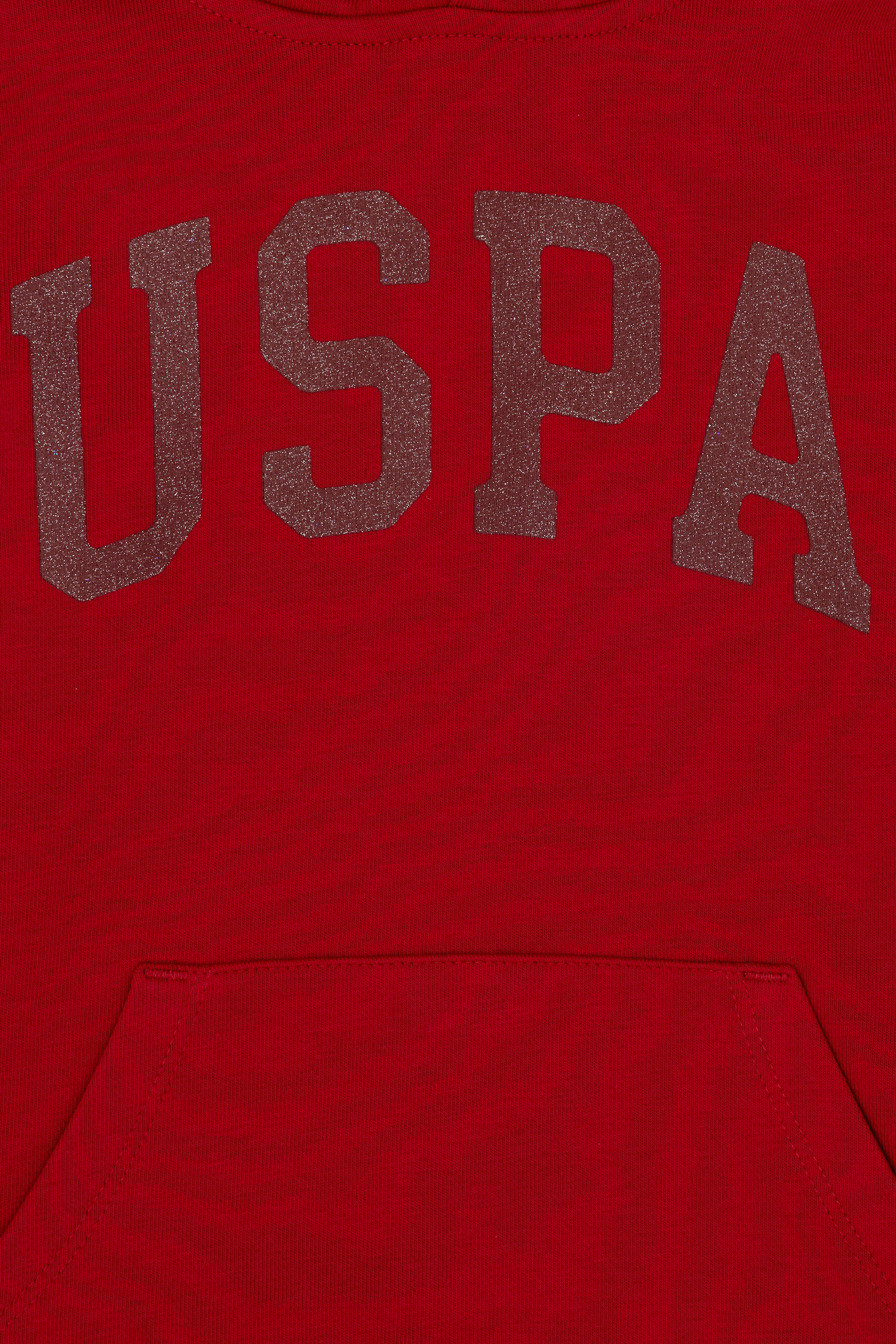 Kız Çocuk Kırmızı Basic Kapüşonlu Sweatshirt - Image 5