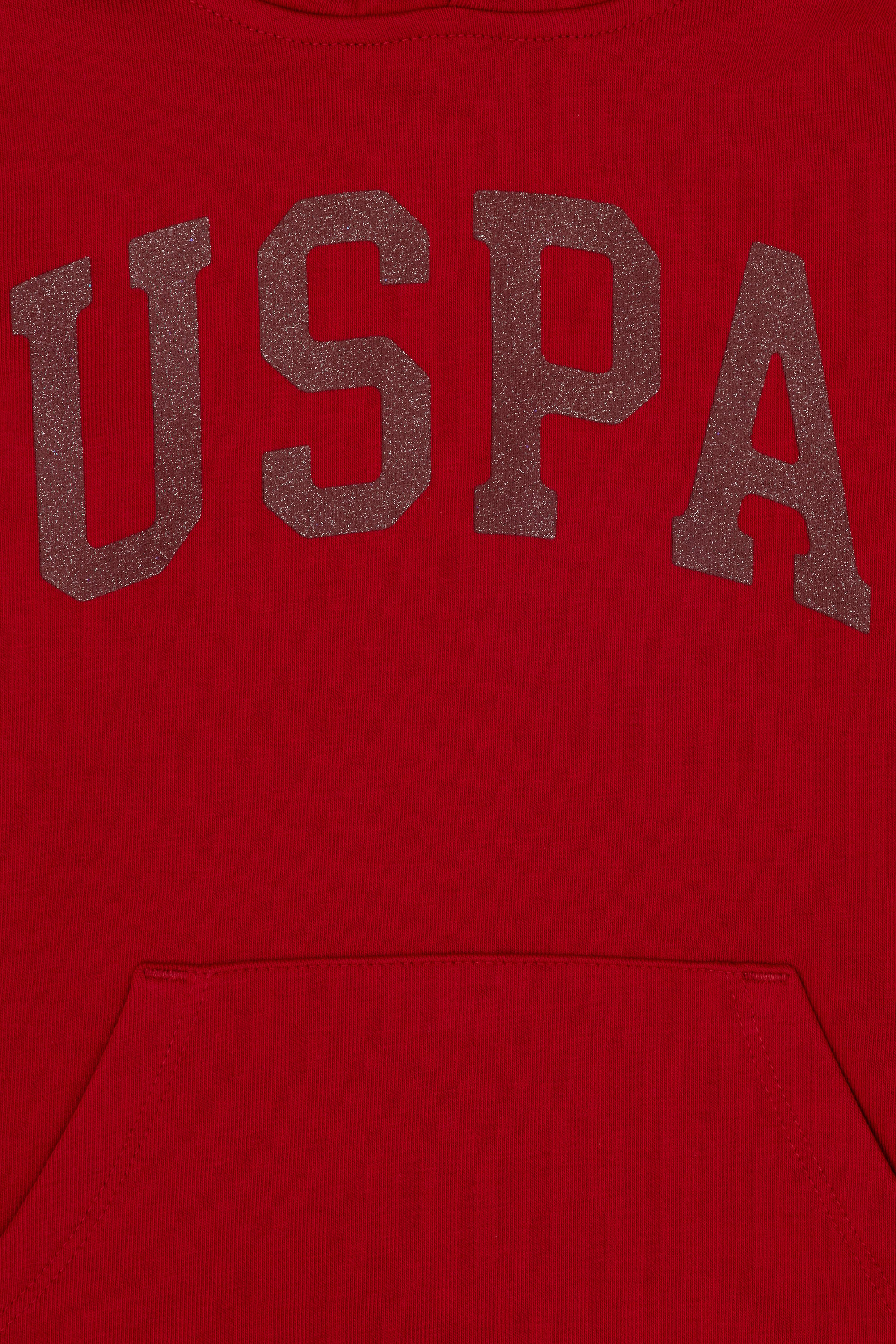 Kız Çocuk Kırmızı Basic Kapüşonlu Sweatshirt