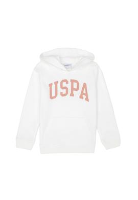 Kız Çocuk Ekru Basic Kapüşonlu Sweatshirt - 50276872051