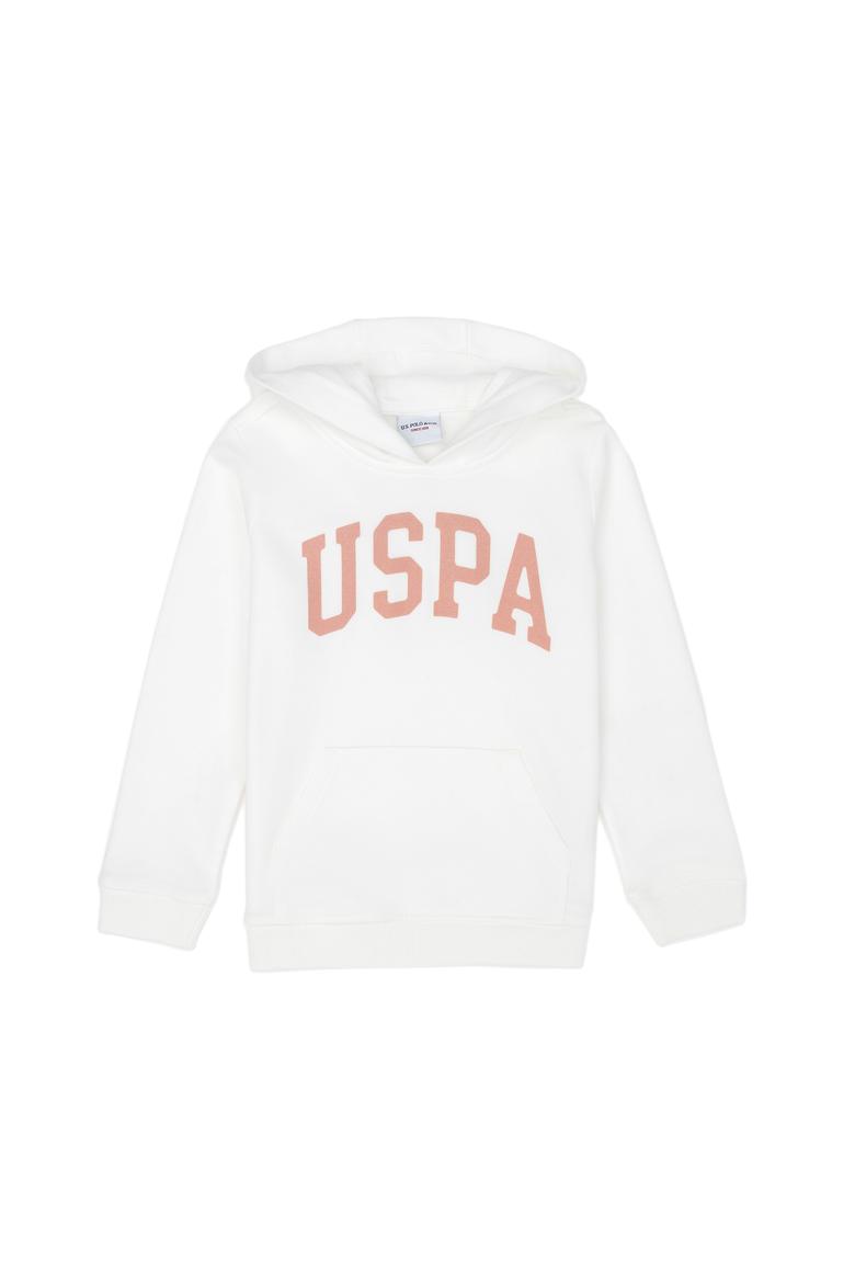 Kız Çocuk Ekru Basic Kapüşonlu Sweatshirt - 50276872051