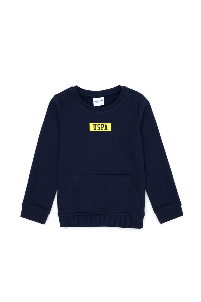 Erkek Çocuk Lacivert Basic Bisiklet Yaka Sweatshirt