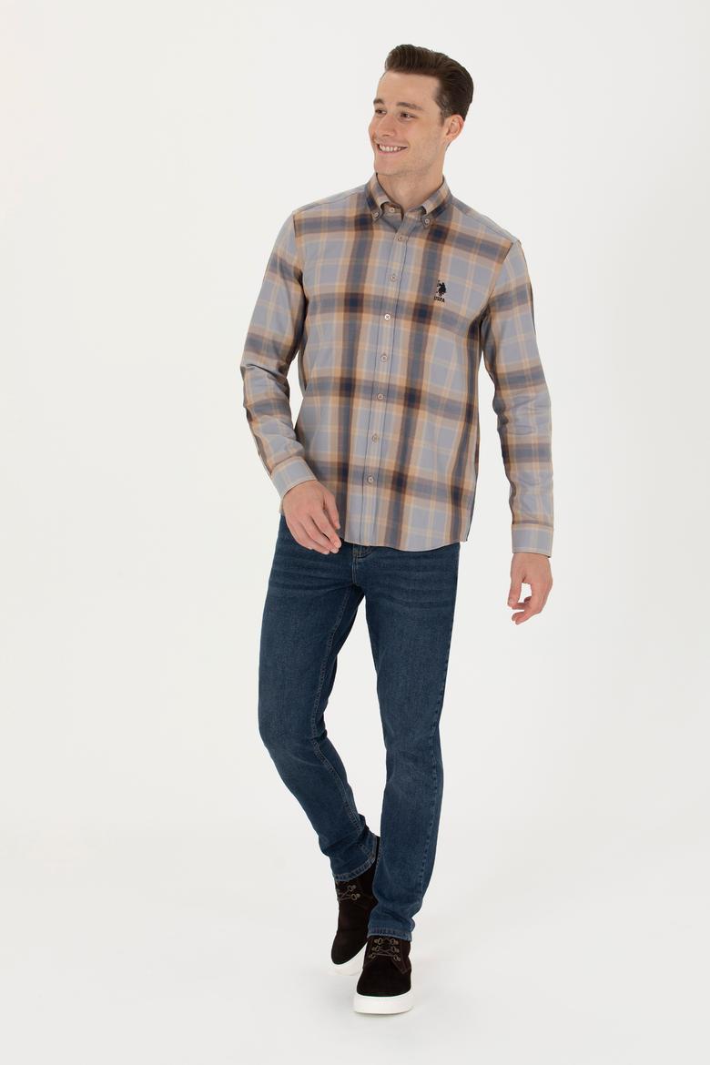 Erkek Ekoseli Camel Gömlek - 50252886022