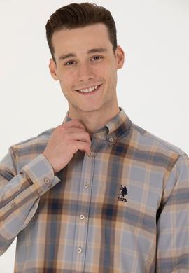 Erkek Ekoseli Camel Gömlek - 50252886022