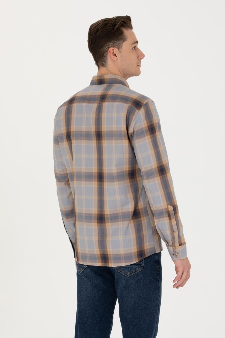 Erkek Ekoseli Camel Gömlek - 50252886022