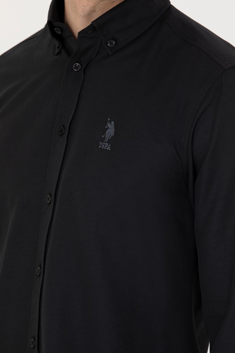 Erkek Siyah Uzun Kollu Basic Gömlek - 50271274134