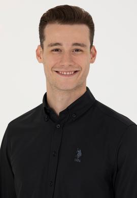 Erkek Siyah Uzun Kollu Basic Gömlek - 50271274134