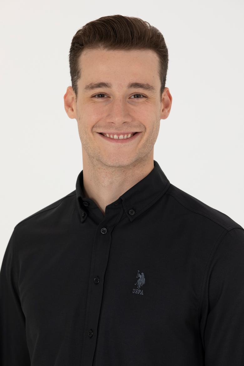 Erkek Siyah Uzun Kollu Basic Gömlek - 50271274134