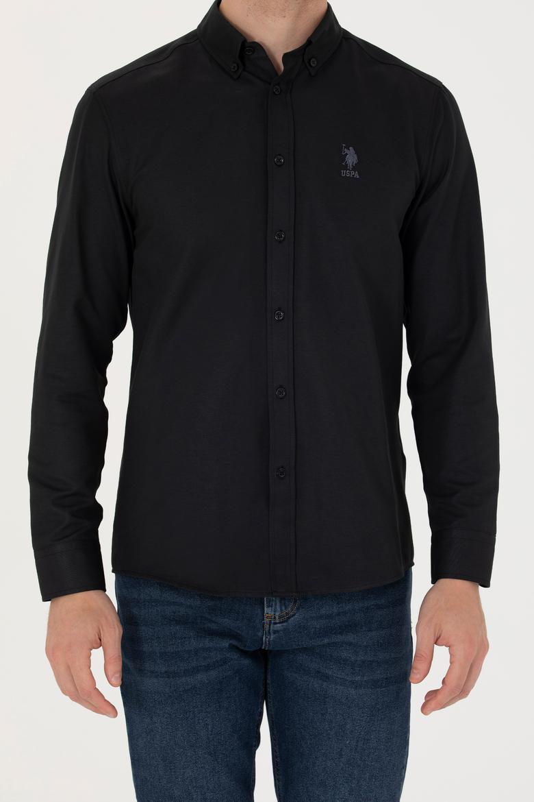 Erkek Siyah Uzun Kollu Basic Gömlek - 50271274134