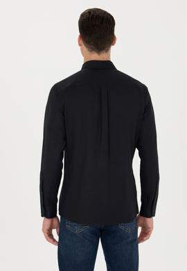 Erkek Siyah Uzun Kollu Basic Gömlek - 50271274134