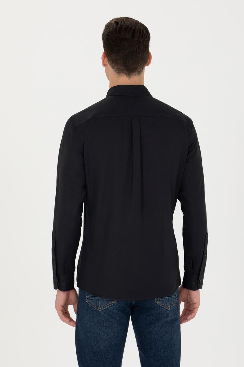 Erkek Siyah Uzun Kollu Basic Gömlek - 50271274134