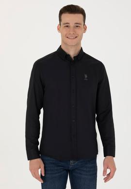 Erkek Siyah Uzun Kollu Basic Gömlek - 50271274134