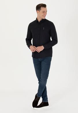 Erkek Siyah Uzun Kollu Basic Gömlek - 50271274134