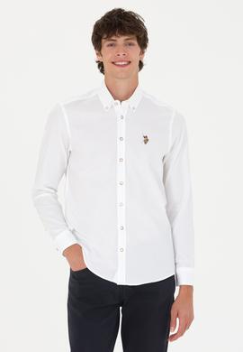 Erkek Beyaz Uzun Kollu Basic Gömlek - 50271276018