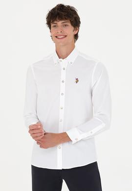 Erkek Beyaz Uzun Kollu Basic Gömlek - 50271276018