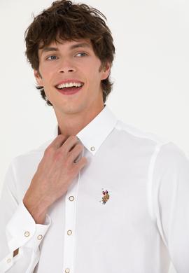 Erkek Beyaz Uzun Kollu Basic Gömlek - 50271276018