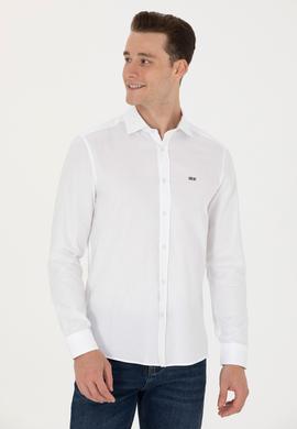 Erkek Beyaz Uzun Kollu Basic Gömlek - 50271279015