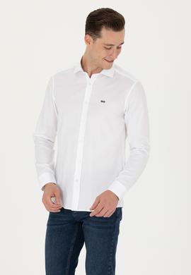 Erkek Beyaz Uzun Kollu Basic Gömlek - 50271279015