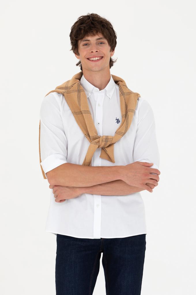 Erkek Beyaz Uzun Kollu Basic Gömlek