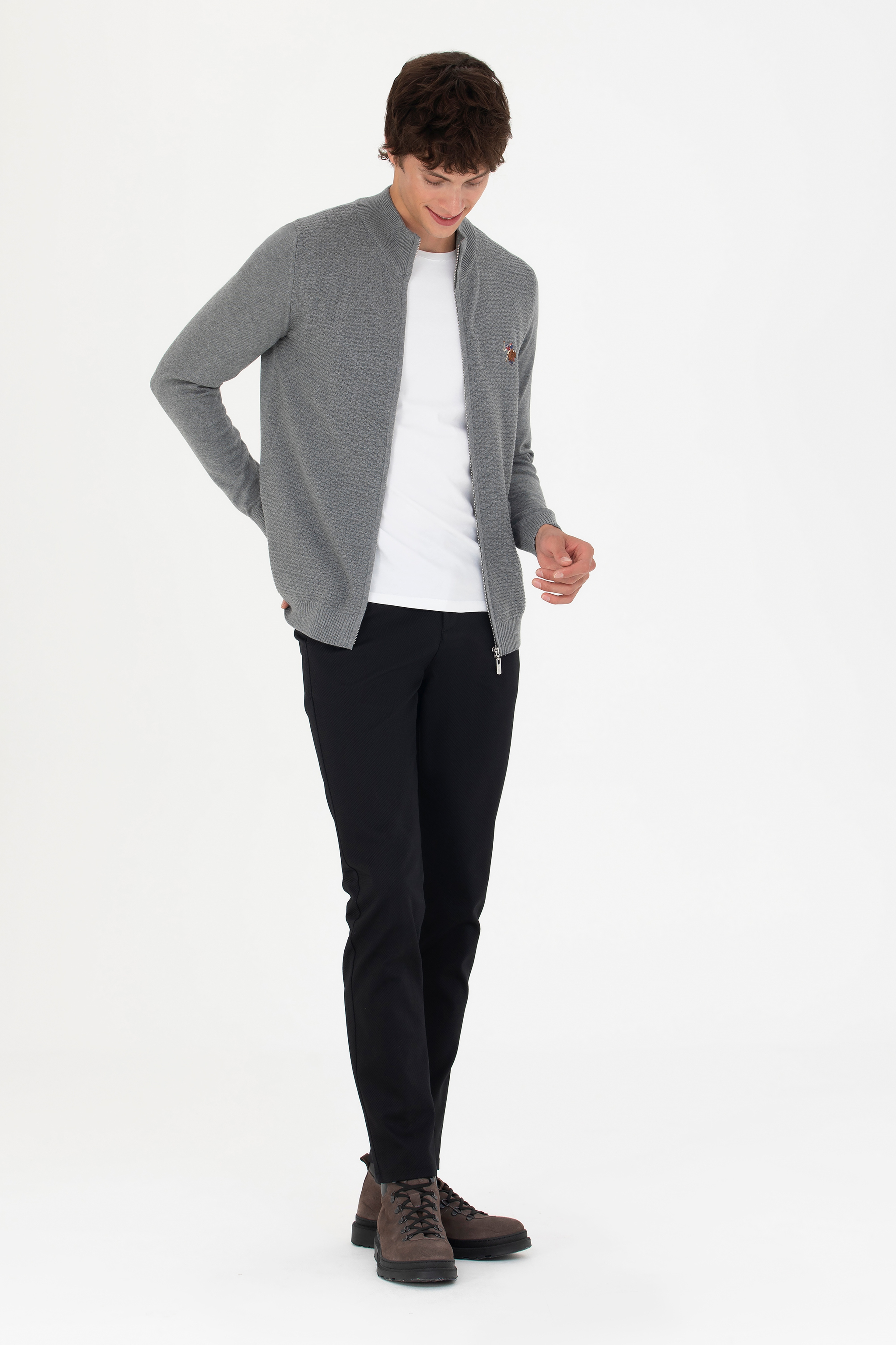 Erkek Slim Fit Siyah Kanvas / Chino Pantolon