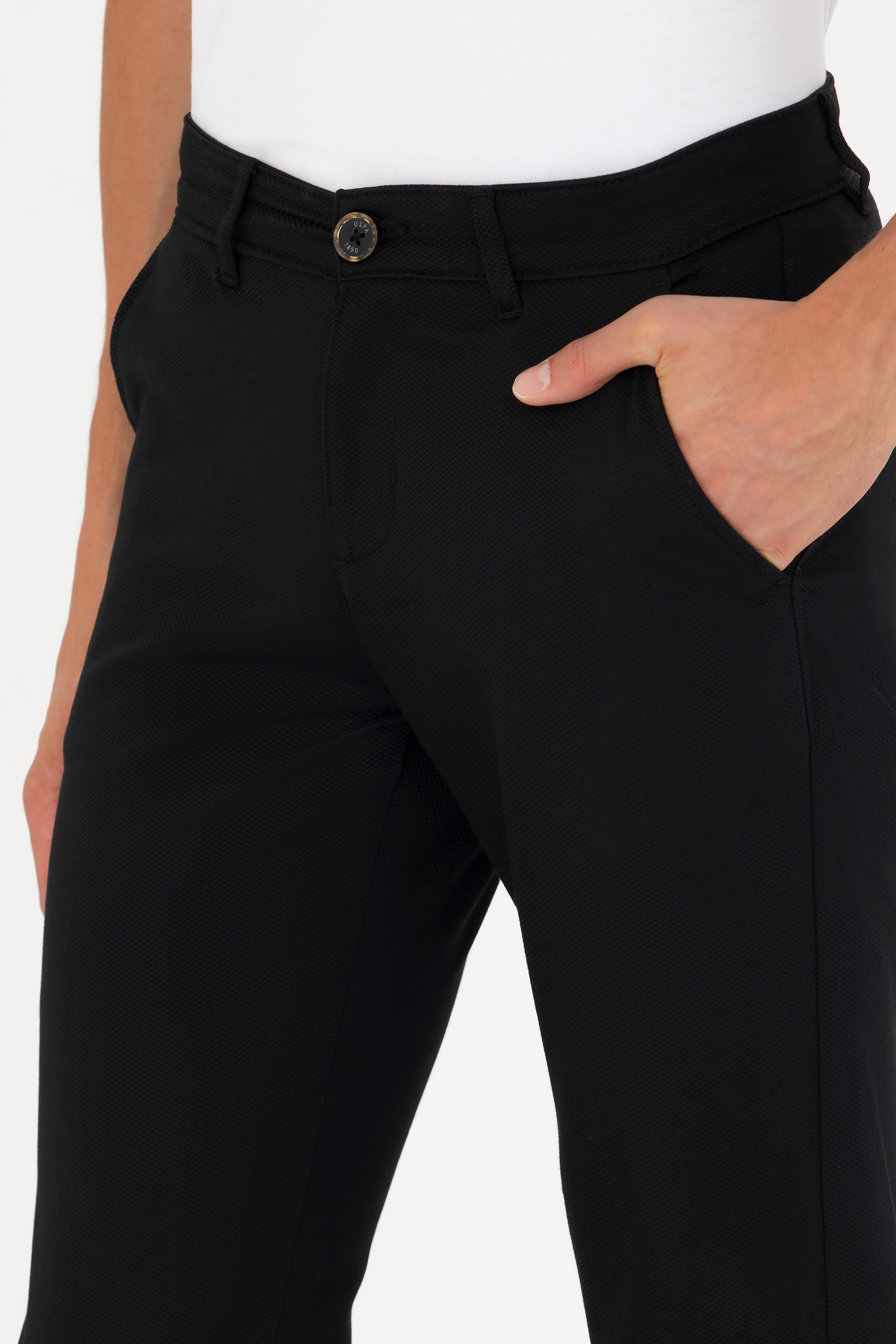 Erkek Slim Fit Siyah Kanvas / Chino Pantolon - Image 6