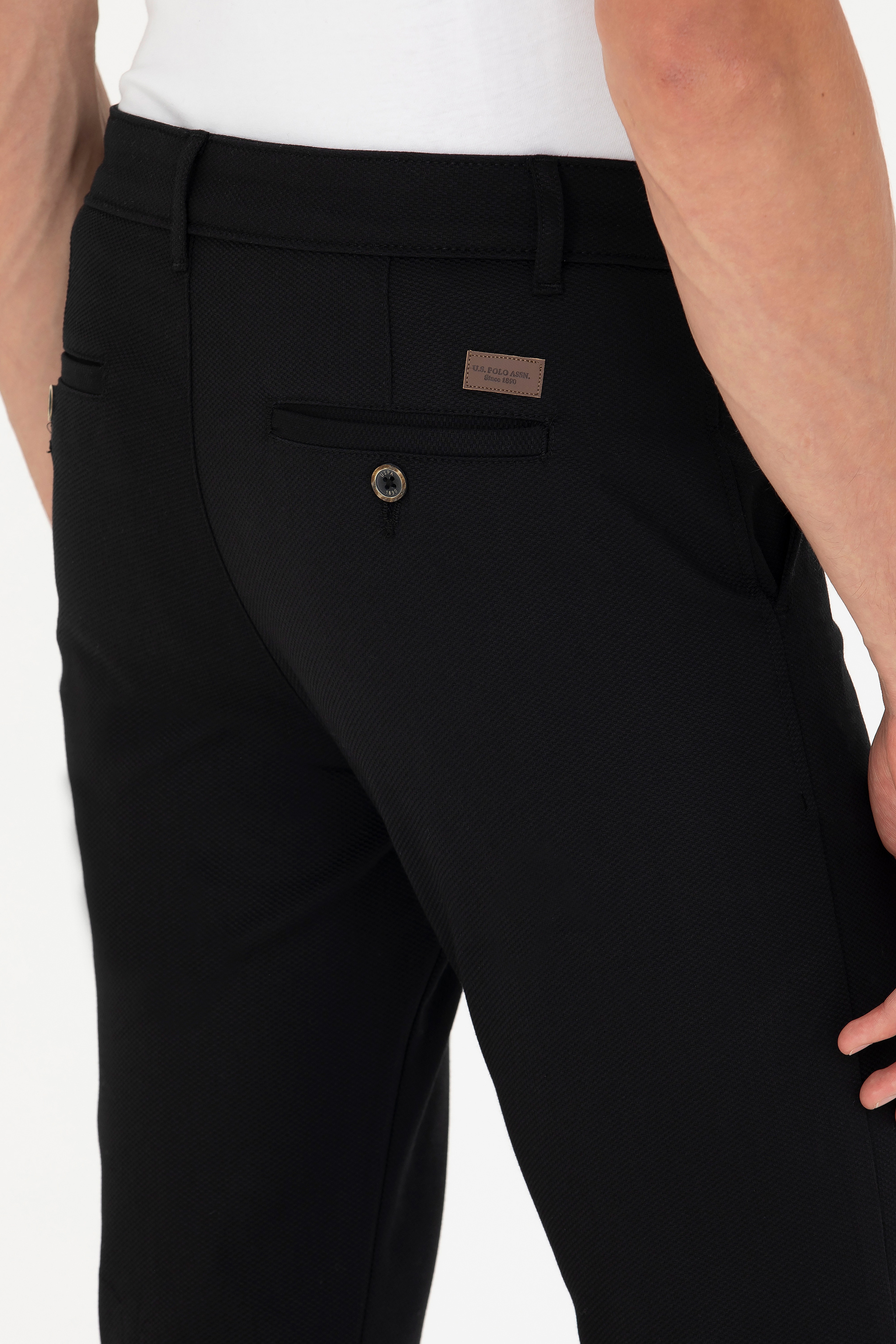 Erkek Slim Fit Siyah Kanvas / Chino Pantolon