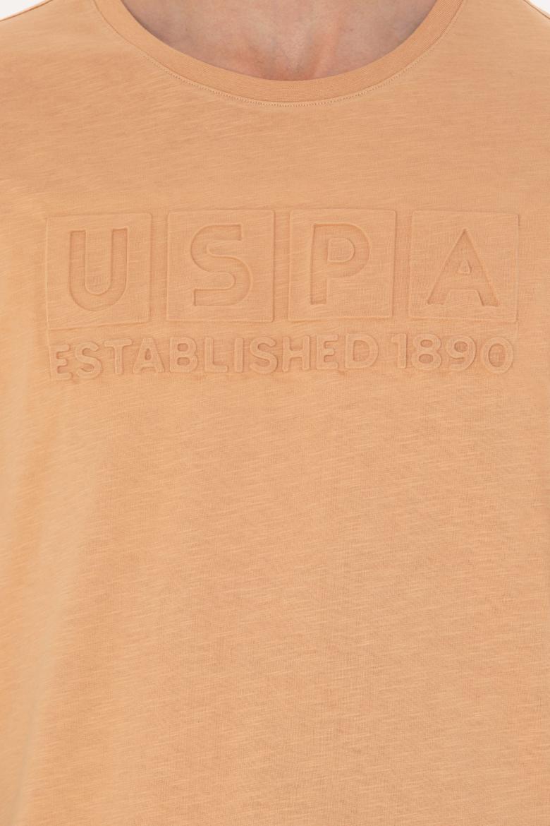 Erkek Regular Fit Bisiklet Yaka Camel Tişört - 50263480035