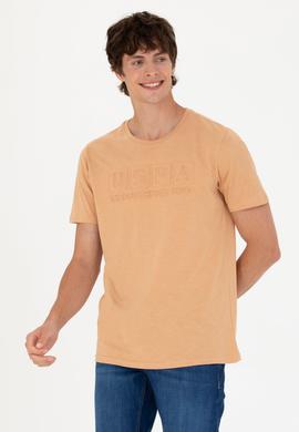 Erkek Regular Fit Bisiklet Yaka Camel Tişört - 50263480035