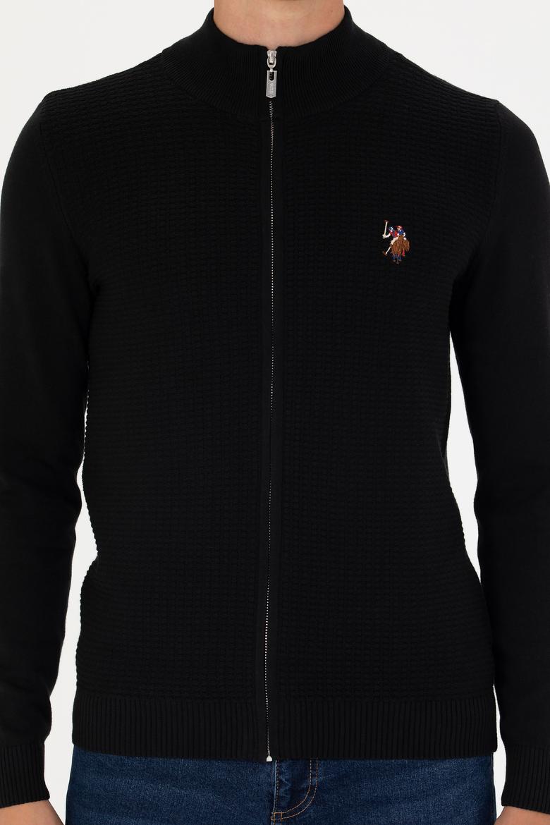 Erkek Siyah Basic Triko Hırka - 50268938012