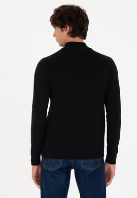 Erkek Siyah Basic Triko Hırka - 50268938012