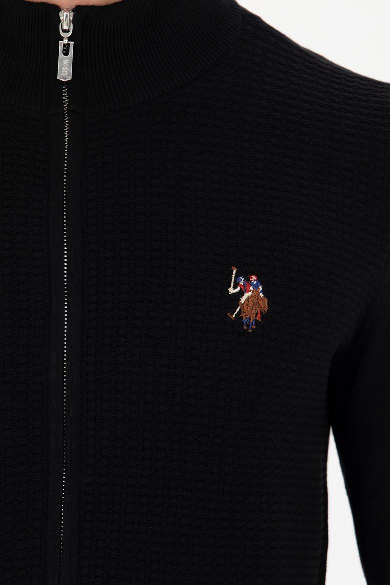 Erkek Siyah Basic Triko Hırka - 50268938012