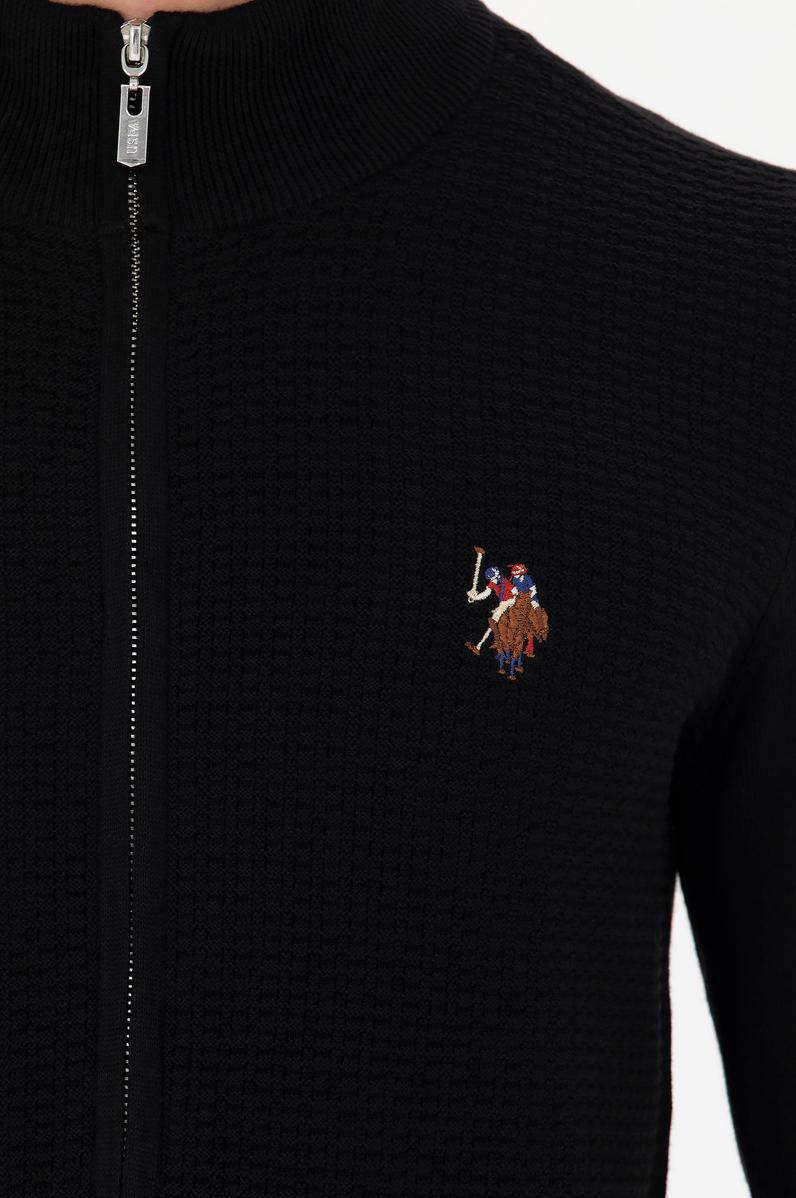 Erkek Siyah Basic Triko Hırka