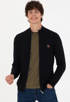 Erkek Siyah Basic Triko Hırka - 50268938012