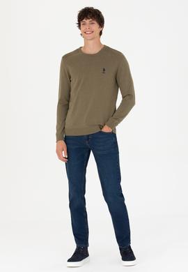 Erkek Haki Melanj Basic Kazak - 50269003135