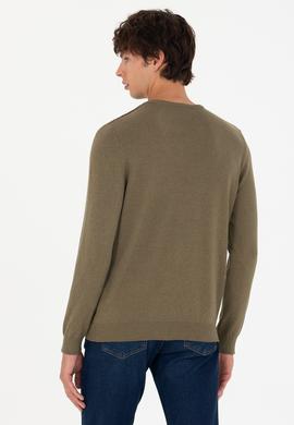 Erkek Haki Melanj Basic Kazak - 50269003135