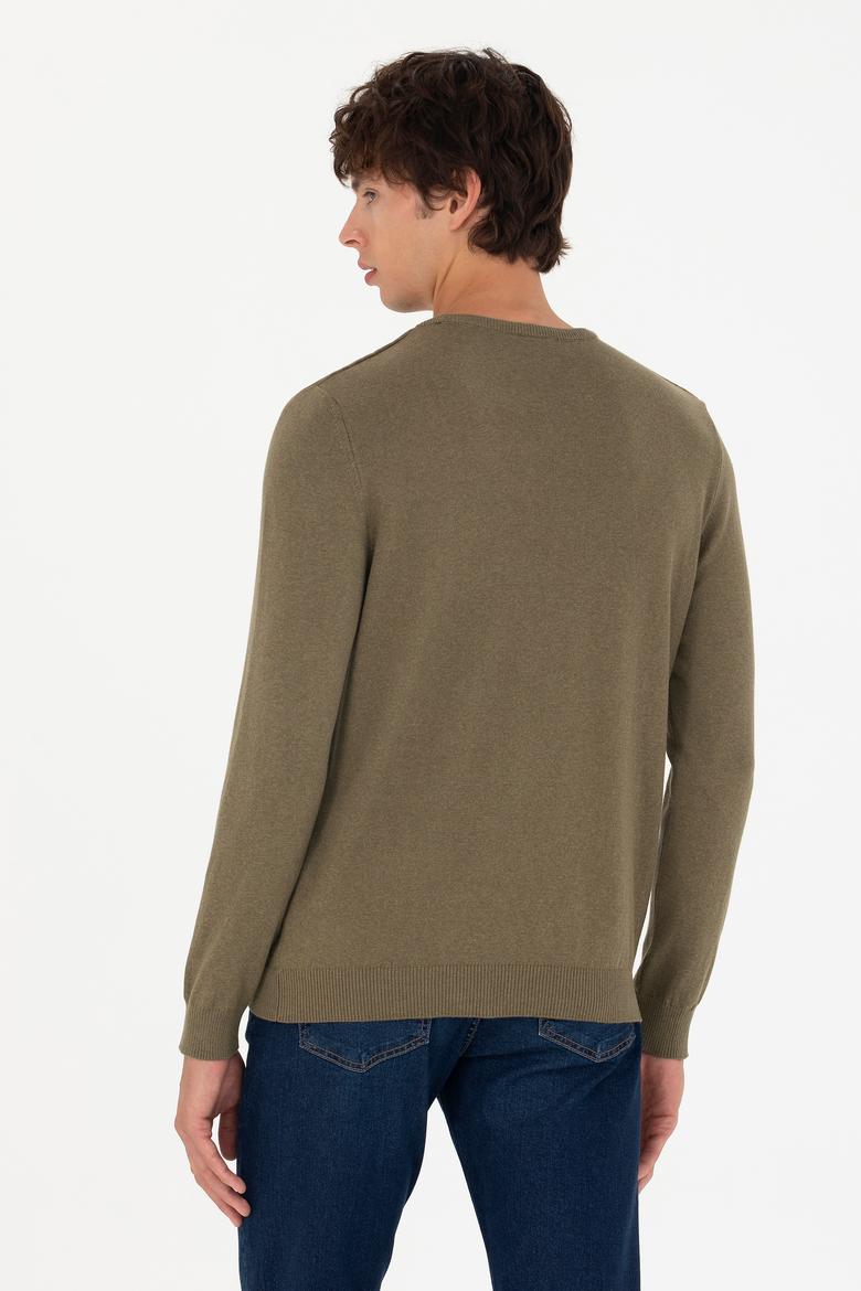 Erkek Haki Melanj Basic Kazak - 50269003135