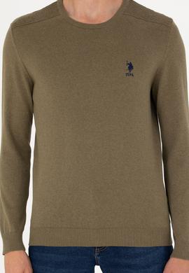 Erkek Haki Melanj Basic Kazak - 50269003135